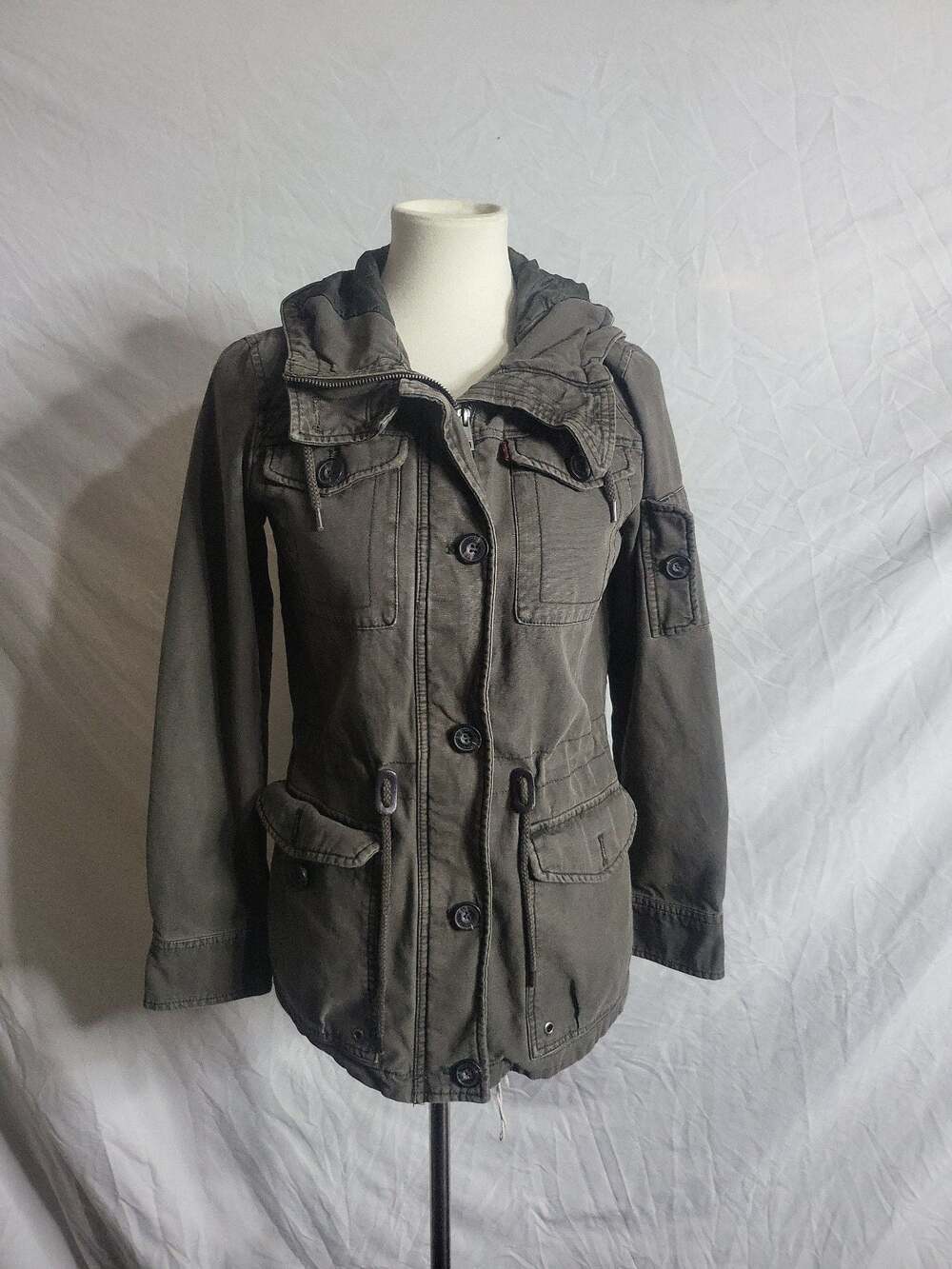 Levi's Women's Cotton Four Pocket Hooded Military Field Anorak Jacket